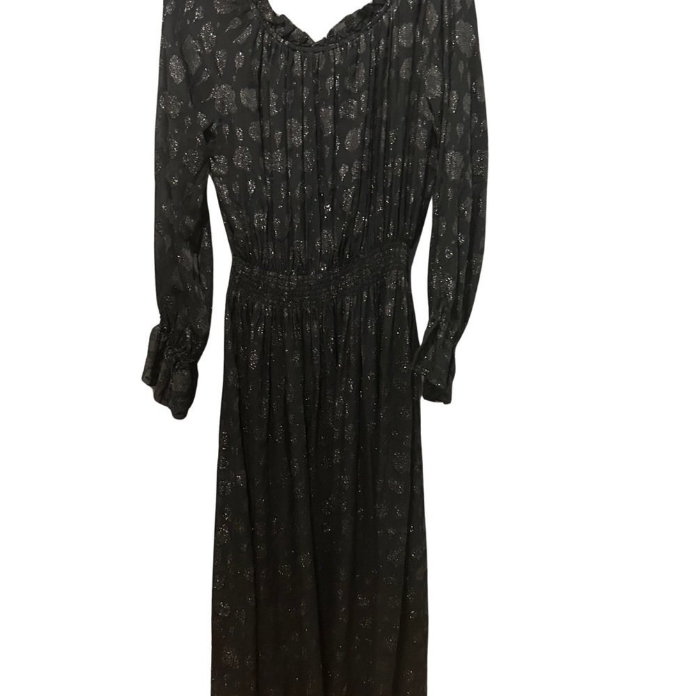 Rachel Zoe Black Metallic Midi Dress – Size 10